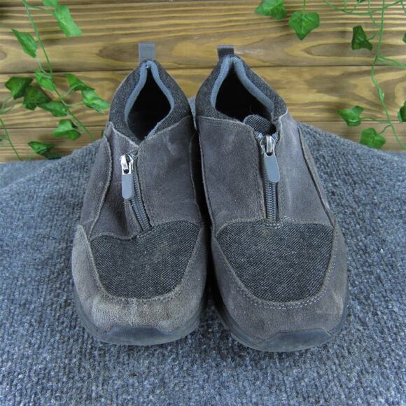 Lands' End Women's Loafer Gray Leather Sz 9 Medium Used 2025 - Picture 2 of 6